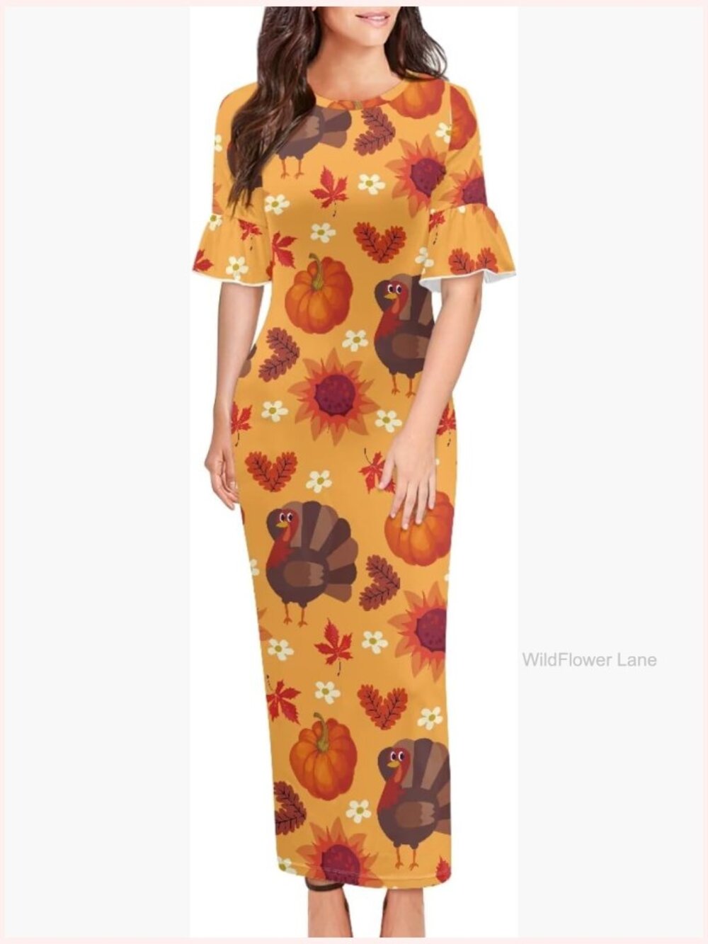 3/4 Sleeve Maxi Dress Plus Size Bodycon Midi Dress Short Sleeve